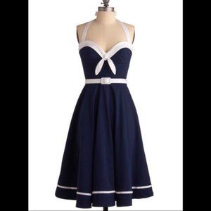 Pinup Couture Navy Blue Sailor Swing Dress